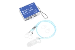 Light Blue Binaural Anti Loss Hearing Aid Safety Protector Clip for BTE Hearing Aid Protection