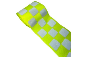 High Visibility Fluorescent Yellow Reflective Webbing Tearable Polyester Material Safety Clothing for Outdoor Apparel Customized
