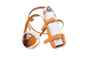 Top Layer Leather Shoulder Strap Adjustable Ins Protective Sleeve Thermos Cup Sleeve Carrying Cup Sleeve