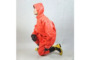 EN CE Professional PVC Material Chemical Fire Fighting Light Waterproof Semi-Closed Level B One-Piece Hazmat Suit Protection
