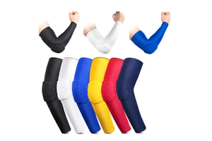 Multi-color Honeycomb Pads Elbow Guard Elastic Arm Protective Gear Compression Support Sleeve for Basketball Volleyball Training
