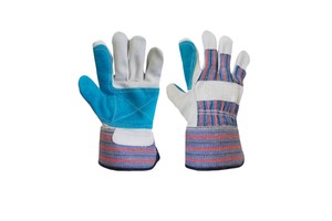 Industrial Cowhide Leather Double Palm Safety Gloves CE Certified Heat Resistant Cut Resistant Welding Construction Work Gloves