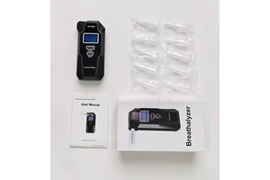 High Sensitivity Fuel Cell Breathalyzer Digital Alcohol Tester with 0.00-0.40% BAC Detection Range and 50 Test Records