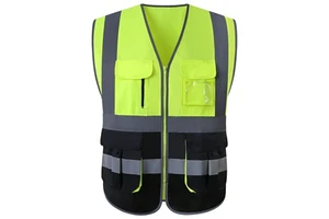 100MOQ LOGO Custom High Visibility Security Reflective Safety Vest Safe Working Clothes Lab Protective Anti-Static Best Armor