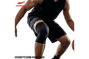 Adult Short Honeycomb Knee Pads, Anti-Collision EVA Padded Compression Sleeve for Basketball Soccer, Non-Slip Protective Gear