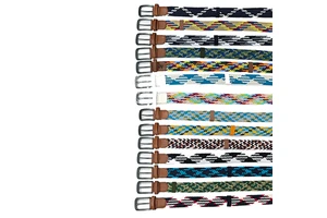 In Stock Woven Belt Multi-color Elastic Braided Fabric Belt For Men Women With New Style Alloy For Pin Buckle