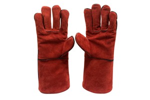 140-400g/Pair Red Long Hand Protection Safety Work Cow Leather Welding Gloves