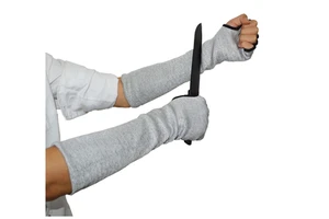 Anti-Cutting EN388 Certified UHMWPE & Nylon Arm Sleeves with Thumb Hole Work Protection Grey