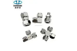 304 Stainless Steel Double Card Sleeve Connector Straight Terminal NPT 3/8" Male Thread Card Sleeve Fittings