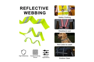 Custom Size EN ISO Certified High Retro-Reflectivity Polyester/Nylon Reflective Webbing Tape Roll for Safety Clothing