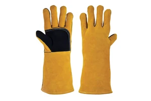 Newest Trendy Industrial Grade Premium Quality Heavy Duty Split Cowhide Leather Welding Gloves Heat Resistant Work Safety Gloves