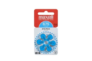Maxell PR44 (675) 6BS Zinc Air Digital Hearing Aid Battery 16 Channels 1.45V Eco-Friendly Medical Health Care Hearing Loss