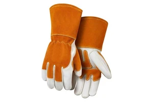 High Quality Heavy Duty a Grade Long Hand Cowhide Leather Heat Resistant Mig Tig Welding Gloves