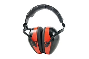 Foldable Ear Muff Black And Red Noise Reduction Hearing Protection Safety Headphones