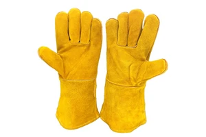Long Safety Welding Gloves Working Gloves Cowhide Leather Men Working Safety Hand Protective Wear Resisting Welding Gloves