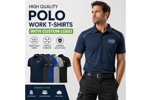 Men 92% Polyester 8% Spandex Breathable Stretch Uniform High Quality Polo Work T Shirts With Custom Logo