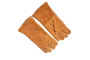 Industrial Leather Welding Gloves Full Hand Protection Heat Insulation Strong Grip Breathable Eco-Friendly Cotton Lining