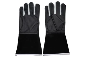 OEM Aa Grade Black Men's Genuine Grain Cow Skin Cowhide Split Leather Welder Finger Tig Mig Welding Work Hand Gloves