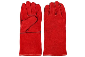 Personal Protective Equipment Oil-resistant Non slip Double Fleece Cow Split Leather Safety Welding Work Gloves
