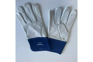 13 Inch Goat Skin Argon Arc Welding Gloves Thickened Welder Special Wear-resistant Heat Insulation Anti-scalding Protection