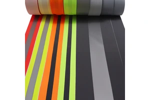 Factory Direct Sale EN20471 Reflective Fabric Tape Polyester Cloth Fabric Reflective Strip for Safe Clothing Reflective Material
