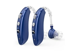 Hot Sale Blue Waterproof Noise Cancelling Hearing Devices Assist Bte Rechargeable Amplifier Hearing Aids For Deafness Seniors
