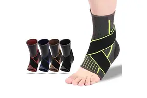 Hot Sale Adjustable Ankle Support Sleeve Compression Running Basketball Protection Nylon Knitted Sports Ankle Brace