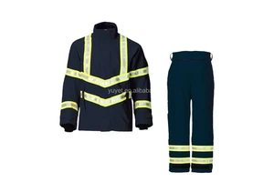 High Visibility Flame Retardant Safety Work Clothes Welding Fire Safety Clothing 100% Cotton Twill Level B Protection Customized
