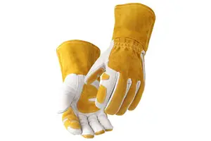 16 Inch Dexterity Abrasion Resistance Cowhide Grain Leather Safety Welder Guantes De Soldadura Mig Premium Welding Gloves