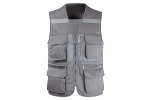 Big Pockets Water Proof Customized Logo Long Sleeve Unisex Polyester High Visibility Safety Reflective LED Flash Breathable Vest