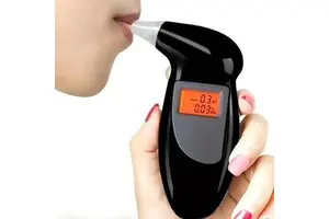 Professional Breath Alcohol Tester with LCD Display & 5 Mouthpieces Portable BAC Detector for Drunk Driving Prevention