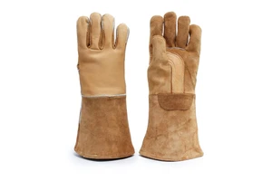 Low Price High-Quality Cowhide Leather Welding Gloves with Anti-Cut, Anti-Heat, and Anti-Impact Safety Features