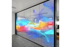 Self-adhesive Led Transparent Film Shop Windows Facades Led Glass Film Curved Format Supported Transparent LED Film