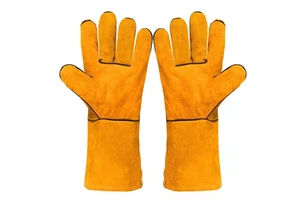 Bate Certified Heavy-Duty Industrial Heat Resistant Cowhide Leather Welding Gloves Cotton Liner Full Thumb TIG/MIG K0912