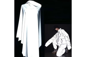 Valid Oeko Tex test Water Resistant Silver Grey 150cm Reflective Material Fabric for Making Windbreak