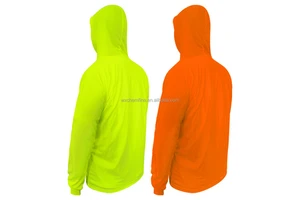 Hi-Vis Polyester Non-Reflective Fluorescein T-shirt Construction Hoodies Long Sleeve Safety Shirt
