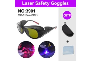 Eye Protection Custom CE 190-510nm OD7 Anti-Scratch Laser Protective Eyewear For UV Engraving Marking Equipment Laser Safety