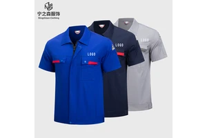Wholesale Anti-Static Short Sleeve Work Uniform Set Safety Protective Workwear for Workshop Construction Gas Station