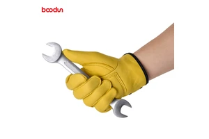 HBG 1603 Wear-resistant Tig Welding Gloves Leather Work Gloves Cowhide Labor protection Gloves Custom
