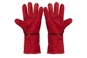 High Quality TIG Welding Gloves RED SANDY 33CM Heavy Duty Cowhide Leather Anti-Heat & Anti-Cut Long Cowhide Palm Design
