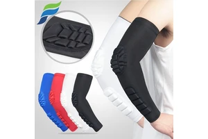 YETFUL Protective Youth Honeycomb Padded Basketball Compression Anti Slip Arm Sleeve Elbow Support Pads for Sports