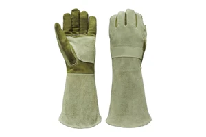 Long Sleeve Fire Proof Heat Resistant Anti-Slip Cow Split Leather 14INCH Welding Gloves