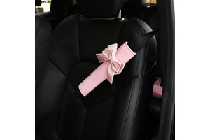 Universal Cute Bow Tie Car Seat Belt Cover Soft Plush Protector Shoulder Pad Styling Car Interior Accessories for BWM Tesla