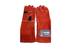 Leather Material OEM Best Design 2024 Light Weight Full Finger Coverage Men Women Safety Wear Welding Gloves