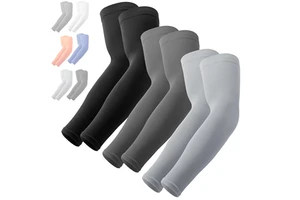 Custom Men Gym Running Elbow Protective Compression Basketball Volleyball Football Sport UV Sun Cycling Ice Silk Cool Arm Sleeve