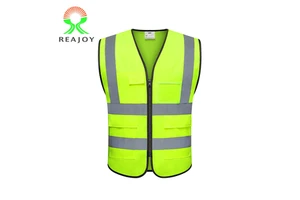 Custom Hi Vis Security Clothing Safety Vest Jacket Reflective Yellow Orange Fluorescent Men Women With Logo Factory Direct