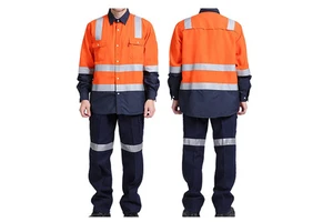 Reflective Anti-Static Flame Retardant Clothes Uniforms Safety Work Suits Factory Price Safety Industrial Fire Retardant