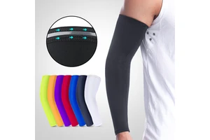 Custom Unisex Gym Running Elbow Protective Compression Basketball Volleyball Football Sport UV Sun Cycling Ice Silk Arm Sleeve