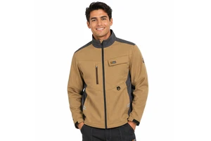 Workwide Men's Casual Winter Workwear Uniform Plus Size Safari Jacket Stand Dot Waterproof Breathable Recycled Polyester Zipper