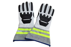 White Full Grain Cowhide Leather Welding Work Gloves Safety Heat Resistant Tig Welding Hand Gloves with Latex Coating Fireproof